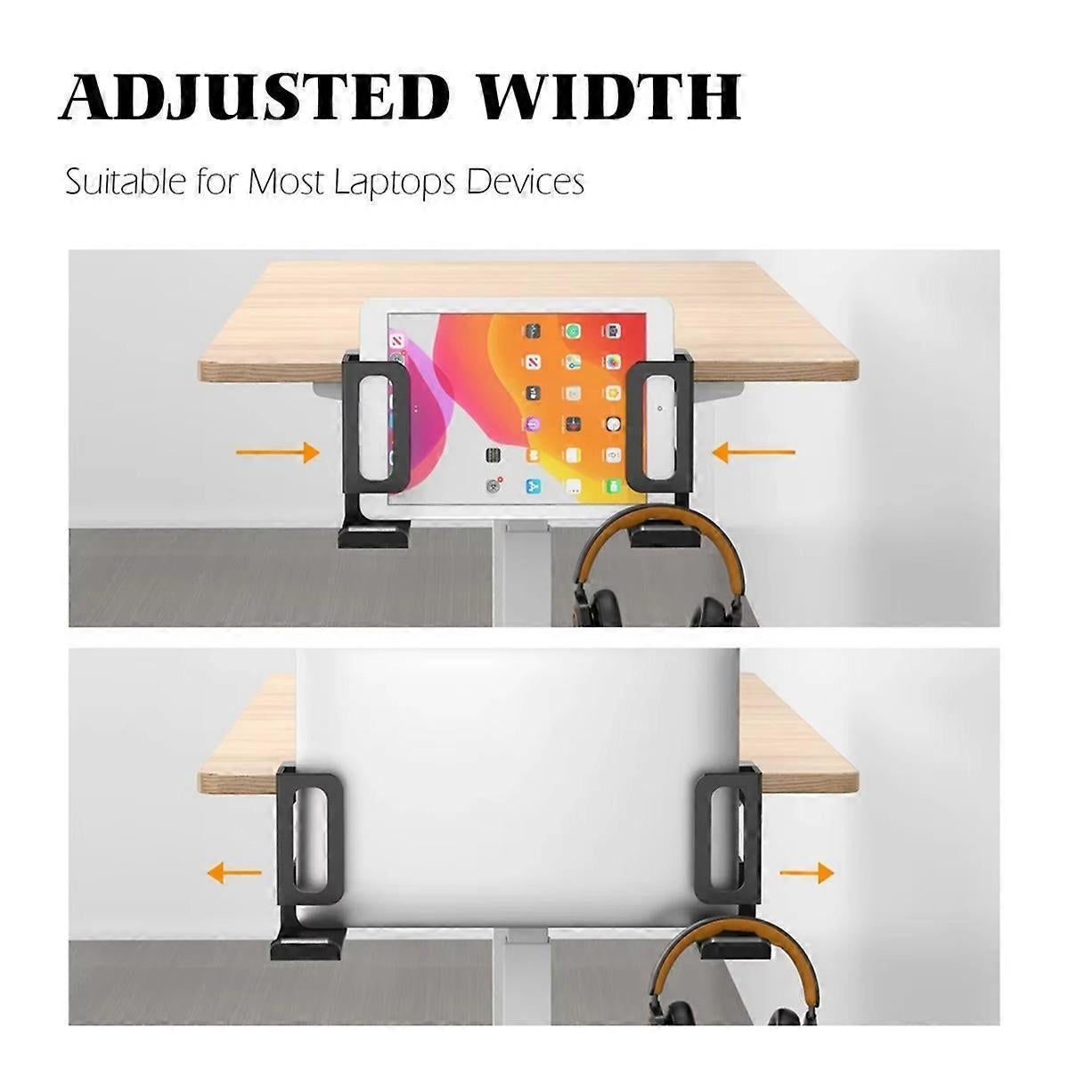 Vertical Laptop Stand, Desk Side Mount Holder, Black - Image 4