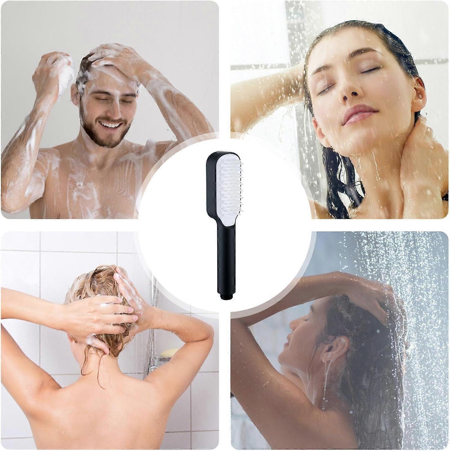 Pressure Handheld Rain Shower Head, Adjustable Black Shower - Image 3