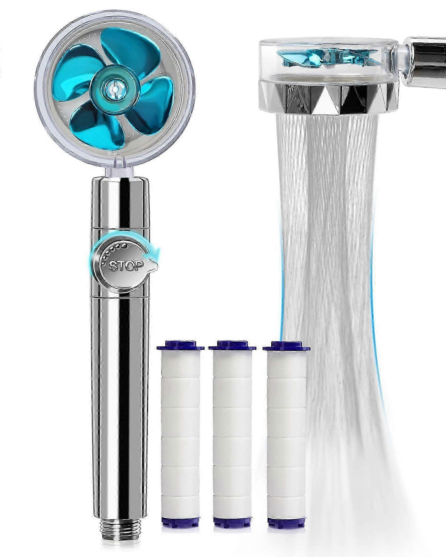 Rotating Propeller Shower Head with Filter, High Pressure & Water Saving - Image 1