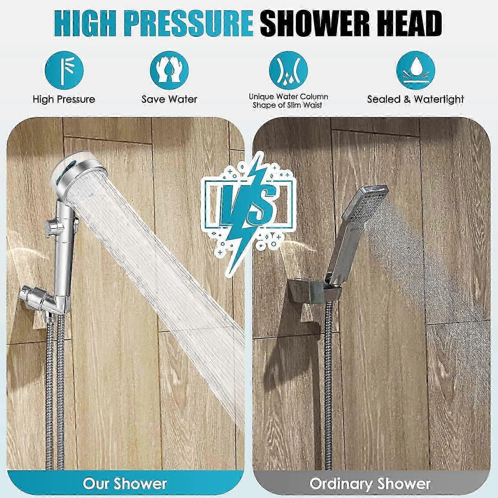 Rotating Propeller Shower Head with Filter, High Pressure & Water Saving - Image 2