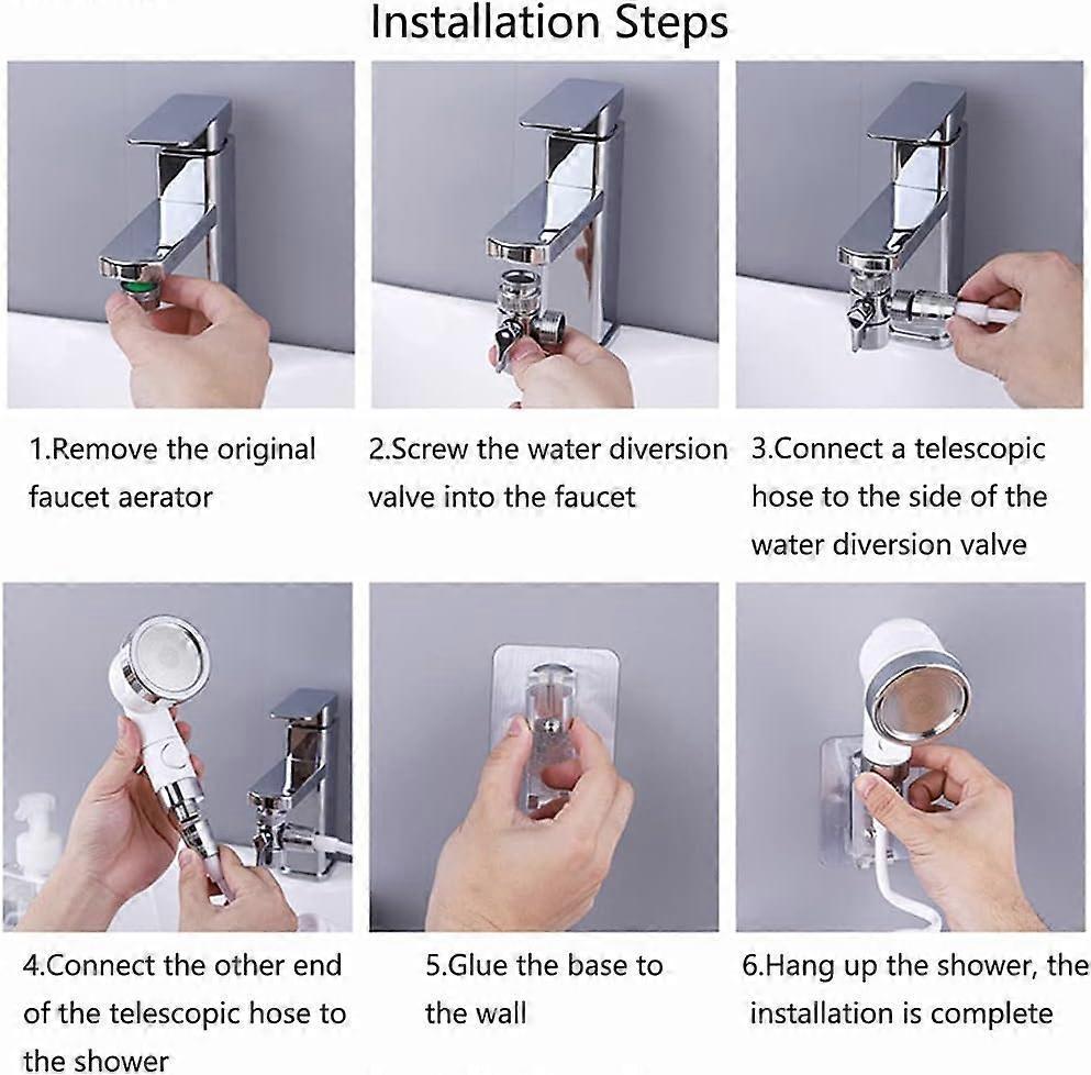 Shower Head Set with Hose, Adjustable Handheld Shower - Image 4
