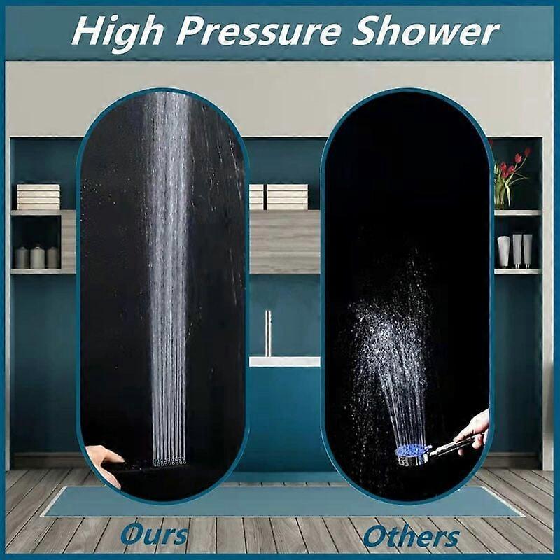 3 Modes High Pressure Shower Head with Hose, Black - Image 4