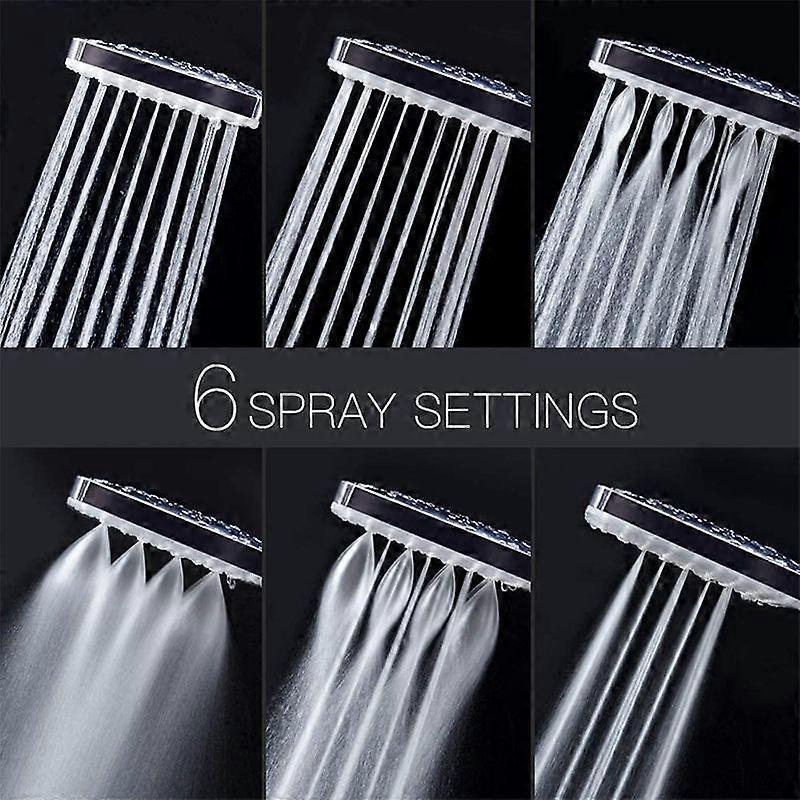 Rain Shower Head with Handheld, 6 Jet Types, High Pressure Water Saving - Image 3