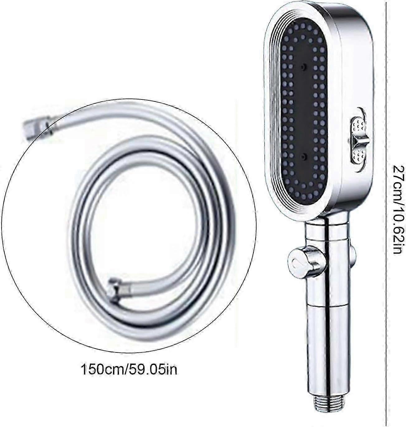 Adjustable High Pressure Shower Head Set with 1.5m Hose - Image 2
