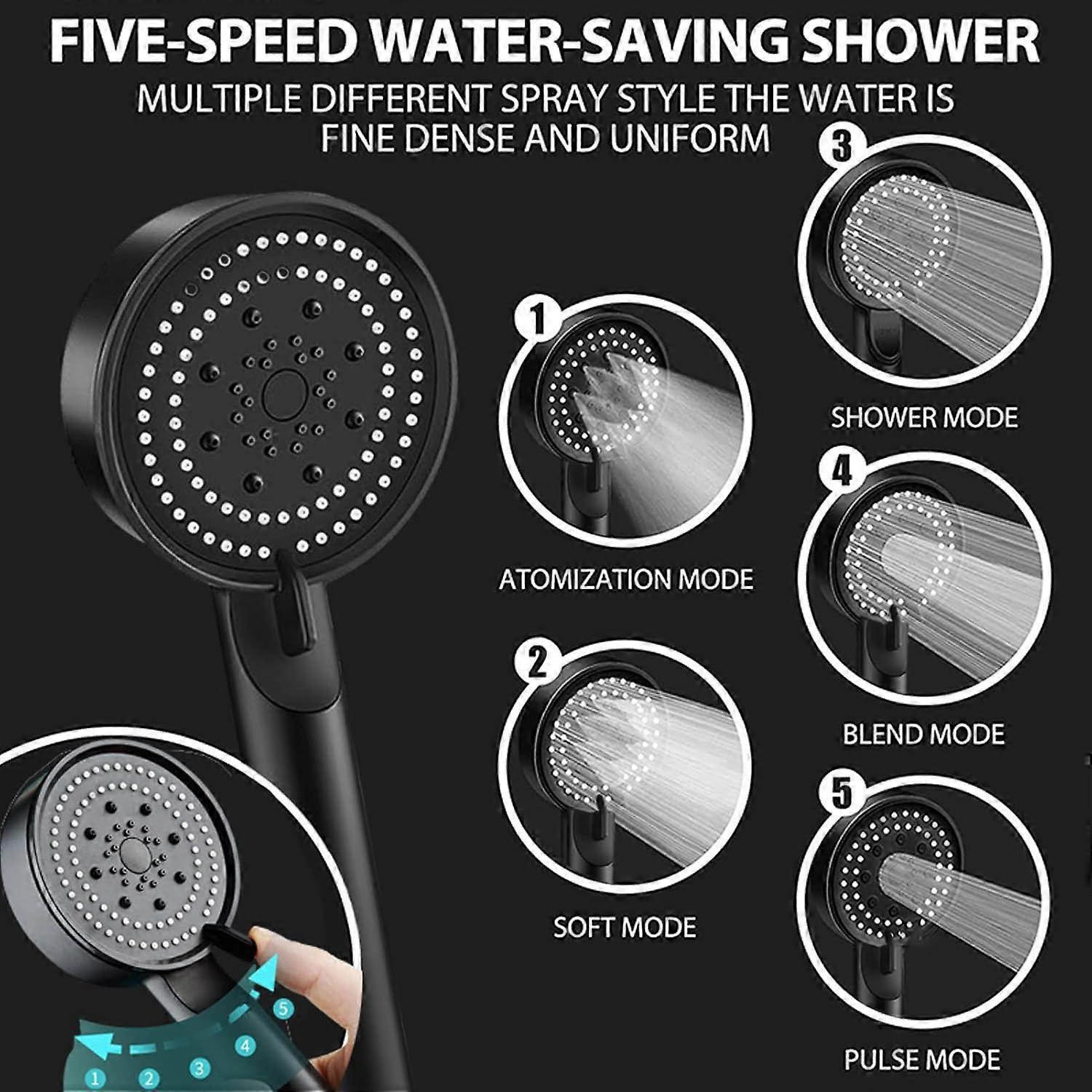 High Pressure Adjustable Shower Head with 1.5M Hose, Anti-Limescale - Image 2