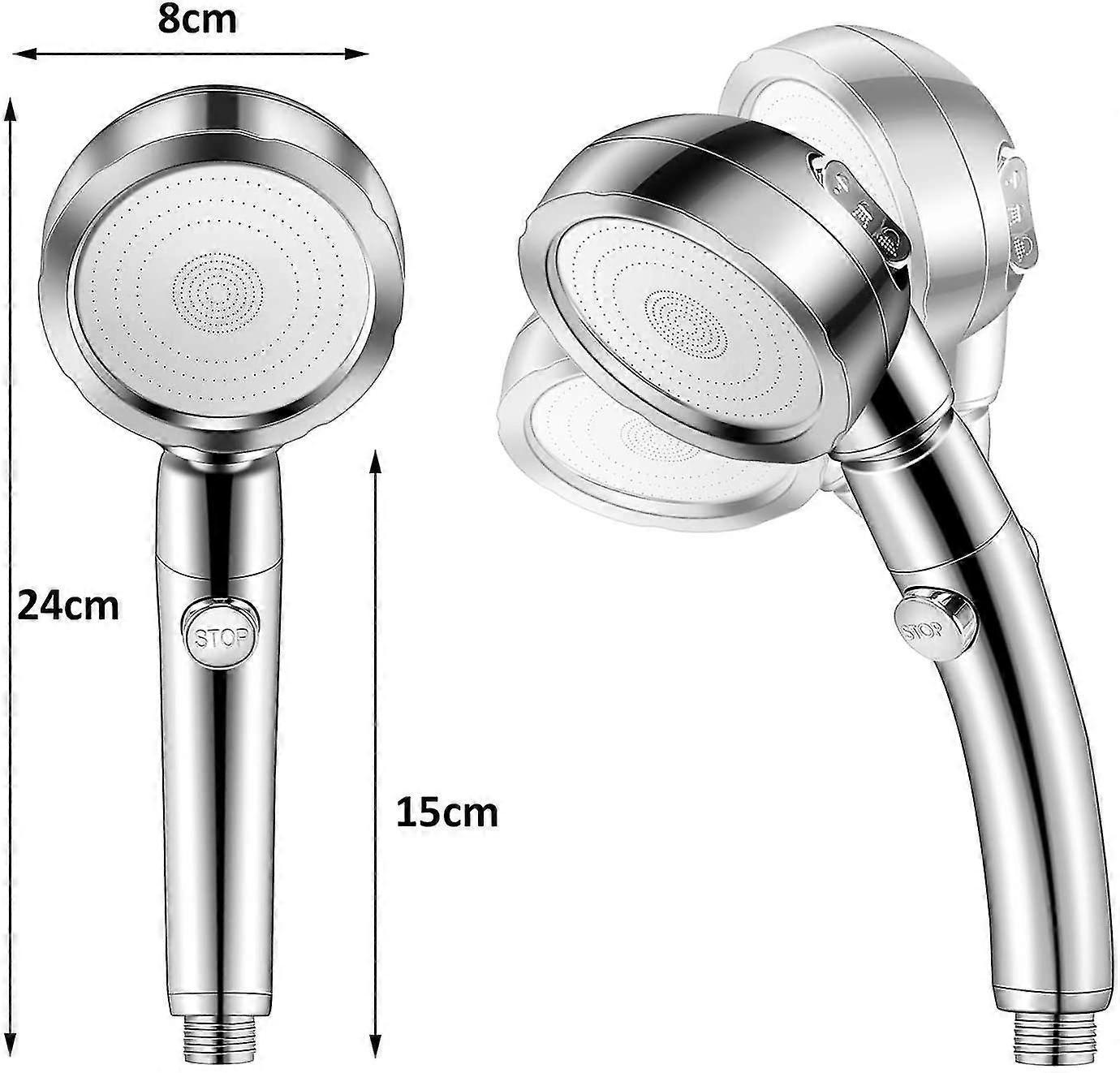 Handheld Pressure Shower Head, 3 Jet Functions, Water Saving Set - Image 3