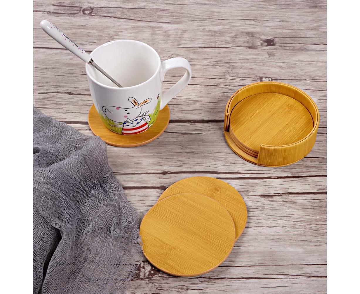 6Pcs Faux Leather Marble Coasters Cup Mat Pad Holder Placemat Dining Table Decor- G - Image 3