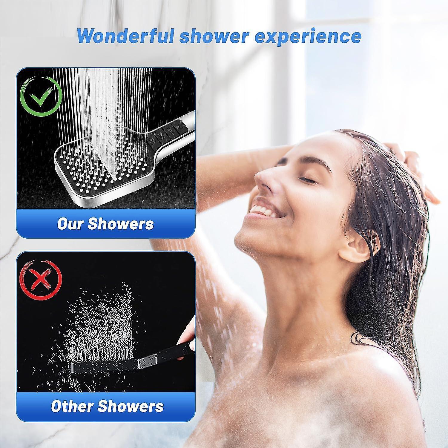 Square Handheld Shower Head, 7 Spray Modes, Adjustable Universal - Image 4