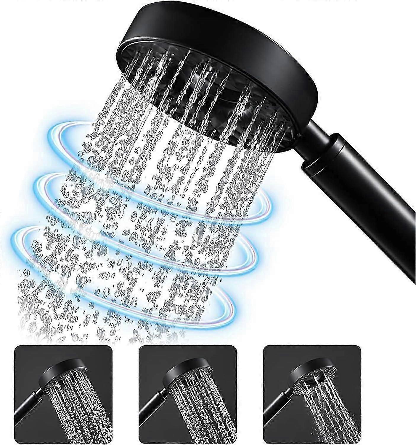 Shower Head with Hose & Holder, ABS Handheld 3 Jet Types - Image 3