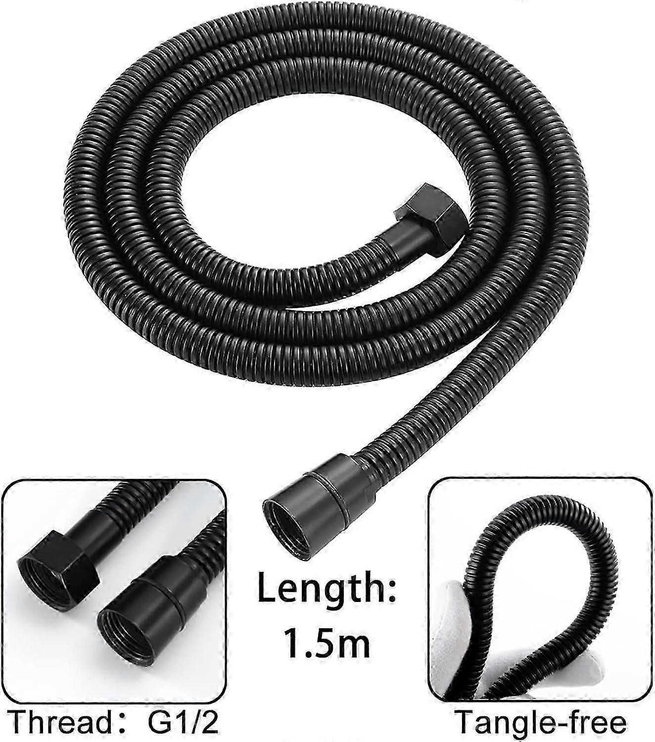 Shower Head with Hose & Holder, ABS Handheld 3 Jet Types - Image 5