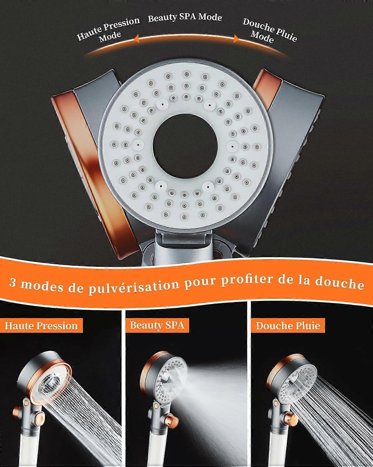 Water Saving Anti-Limescale Shower Head with Filter, 3 Modes SPA - Image 3