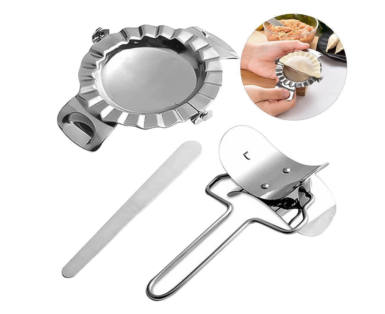 3Pcs Stainless Steel Dumpling Maker Slicer Stuffing Spoon Dough Presser Mould-L - Image 2