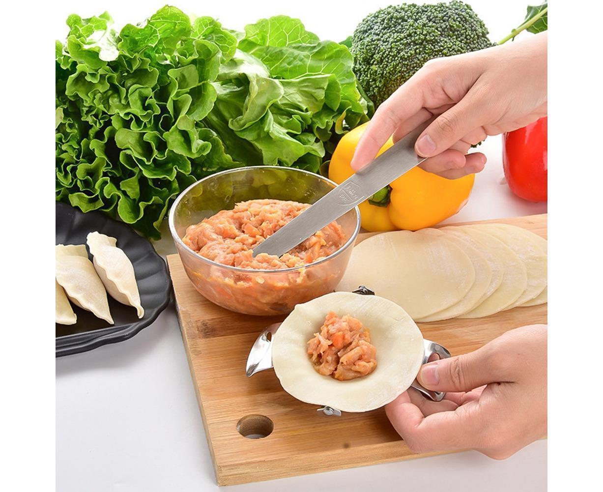 3Pcs Stainless Steel Dumpling Maker Slicer Stuffing Spoon Dough Presser Mould-L - Image 3