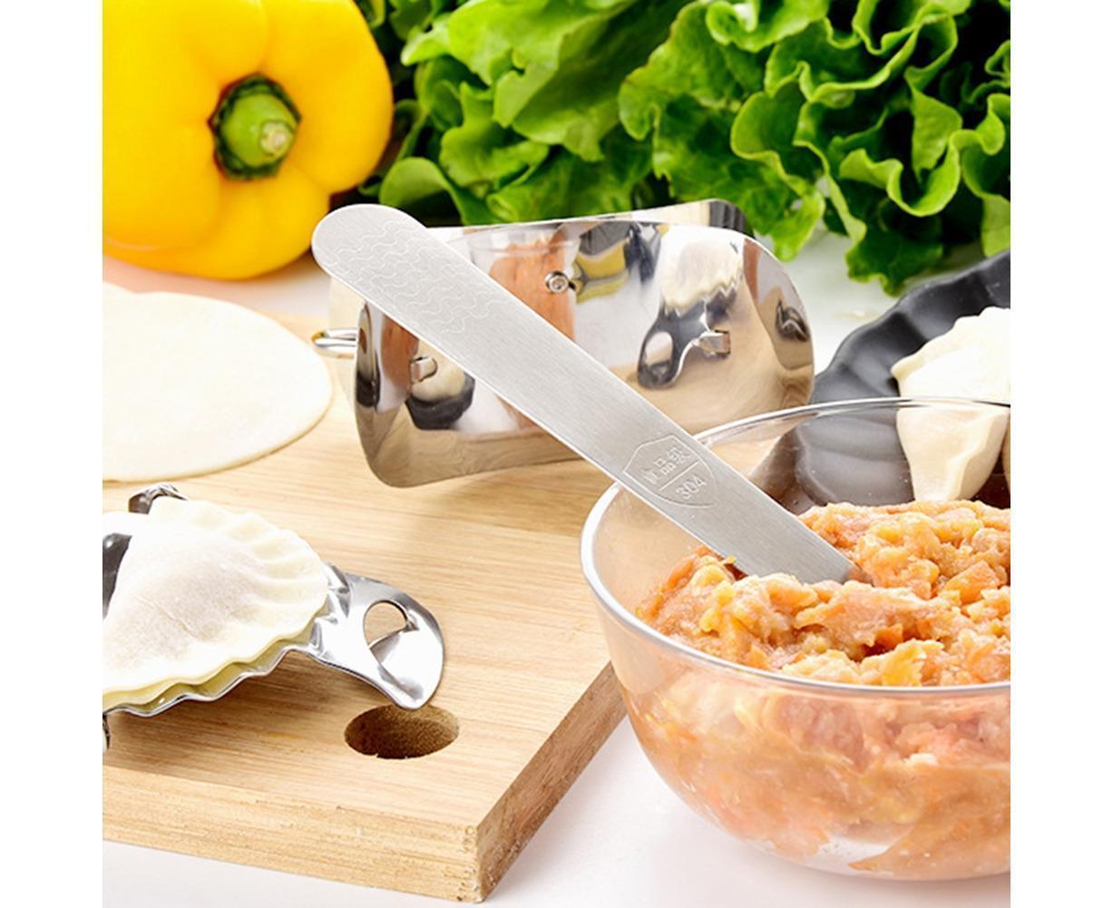 3Pcs Stainless Steel Dumpling Maker Slicer Stuffing Spoon Dough Presser Mould-L - Image 6