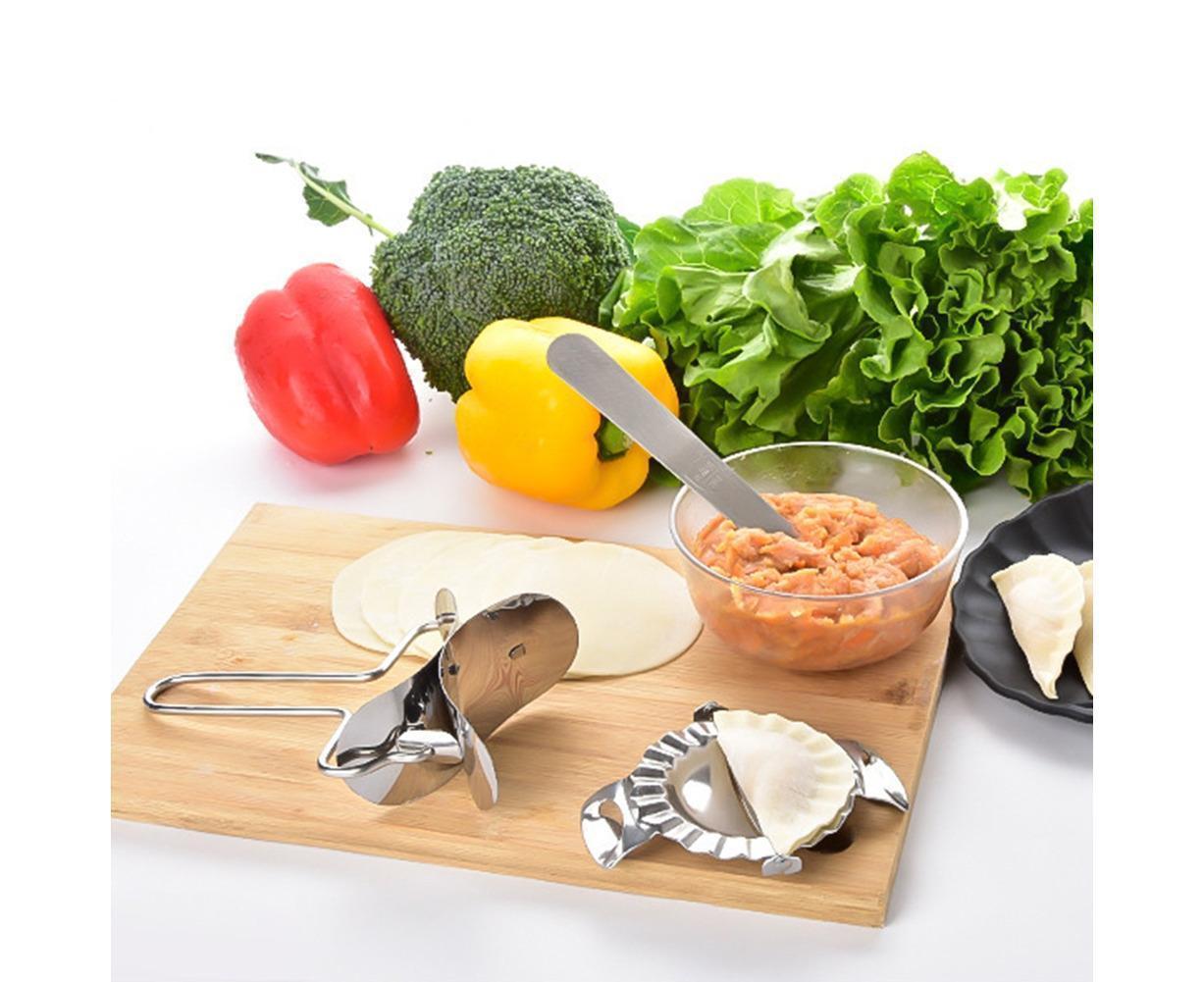 3Pcs Stainless Steel Dumpling Maker Slicer Stuffing Spoon Dough Presser Mould-L - Image 7