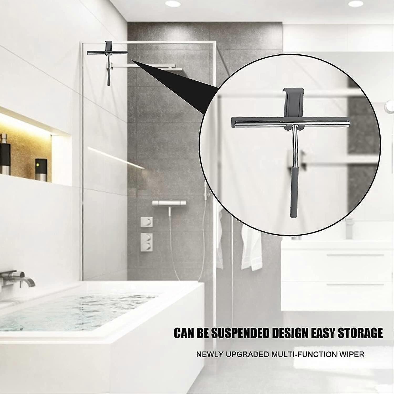 Stainless Steel Silicone Shower Squeegee, Glass Cleaning Tool - Image 4