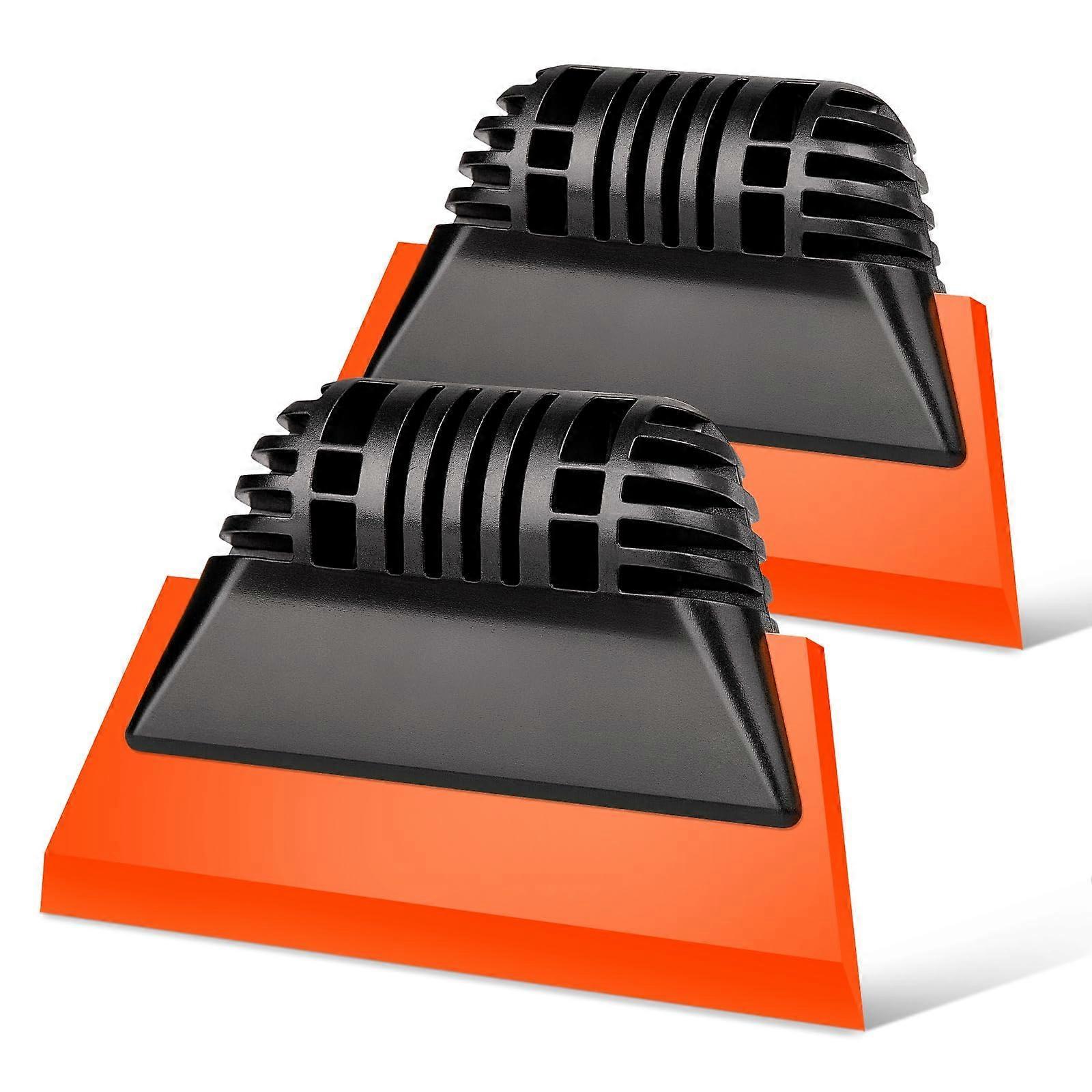 2pcs Orange Window Tint Squeegees, Non-Slip Rubber Handle PPF Tools - Image 1