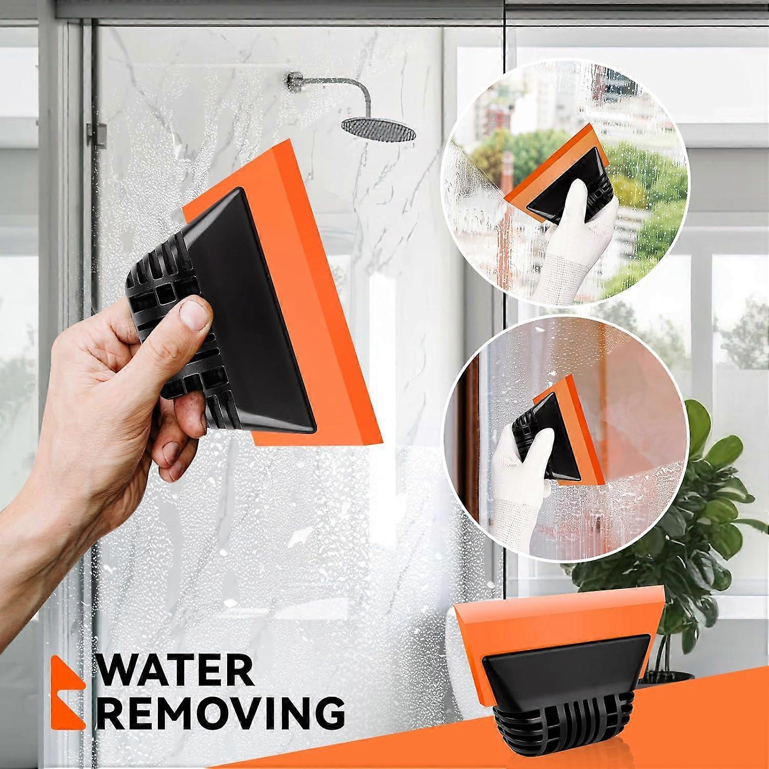 2pcs Orange Window Tint Squeegees, Non-Slip Rubber Handle PPF Tools - Image 2
