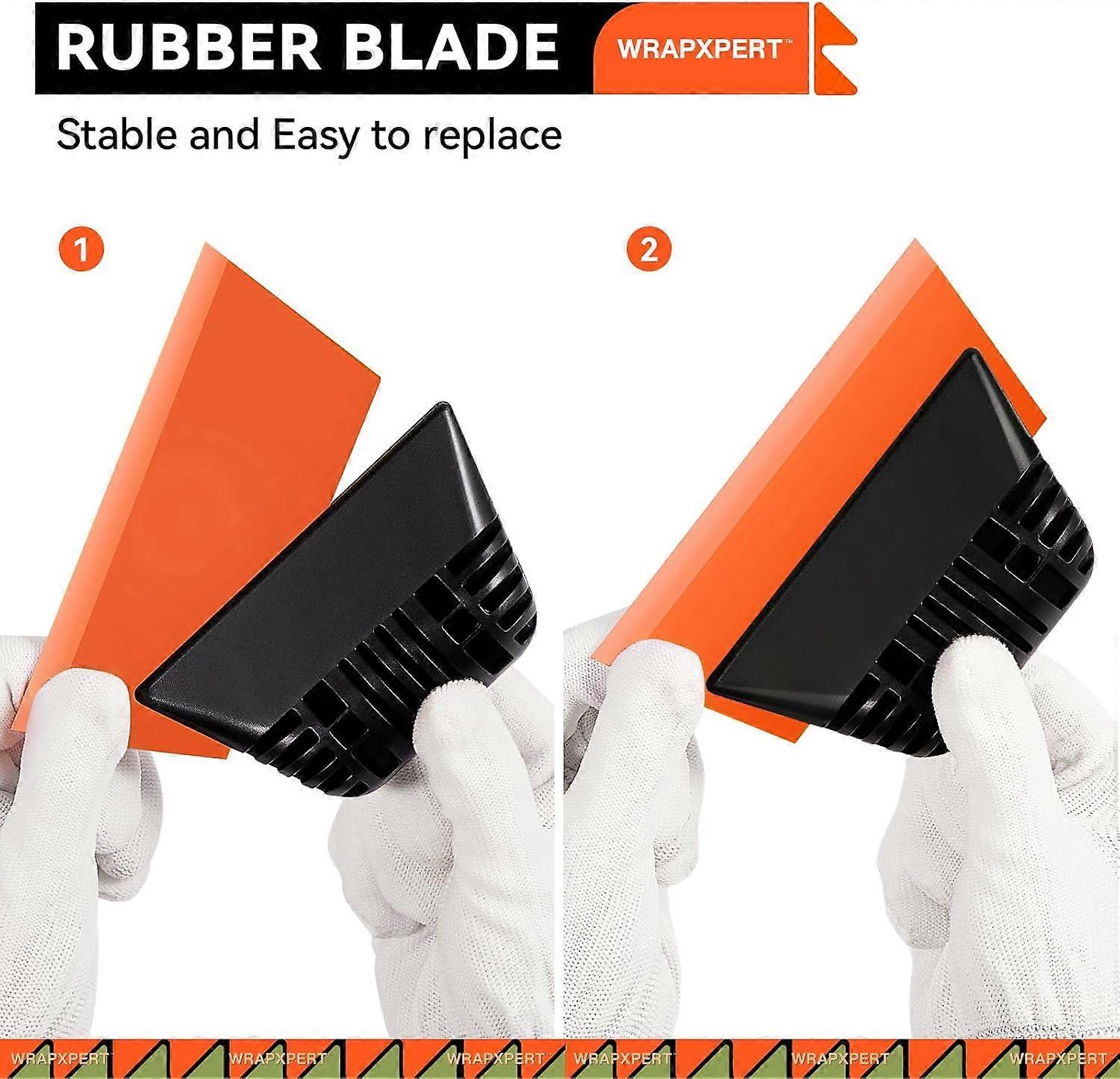 2pcs Orange Window Tint Squeegees, Non-Slip Rubber Handle PPF Tools - Image 3