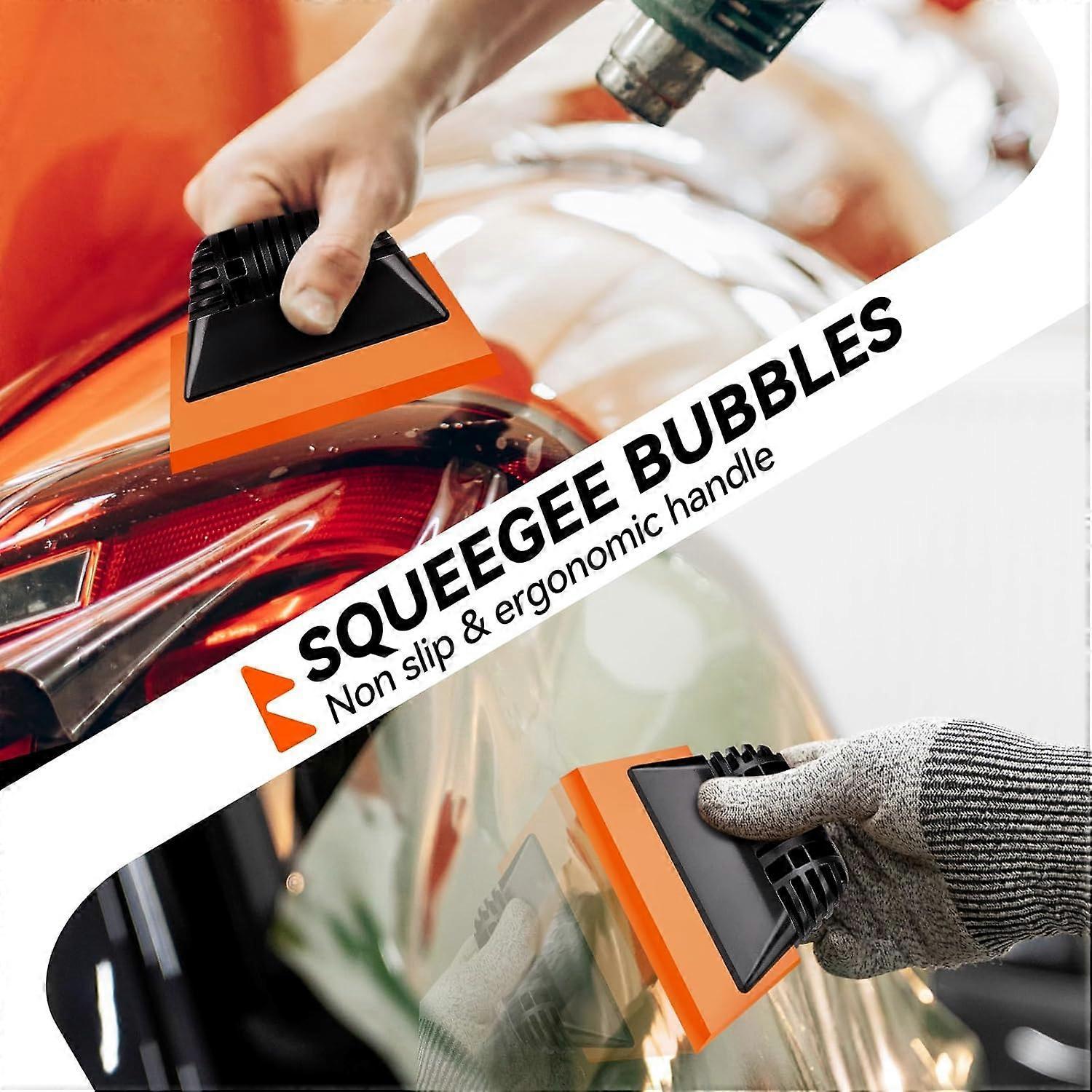 2pcs Orange Window Tint Squeegees, Non-Slip Rubber Handle PPF Tools - Image 5