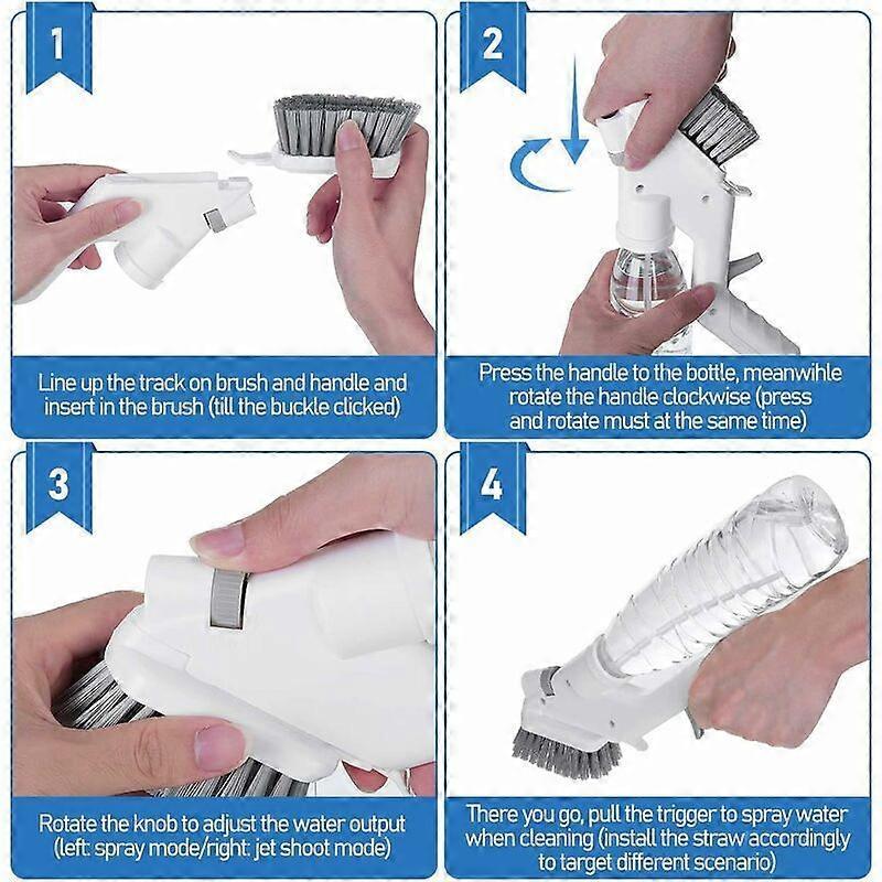 3-in-1 Floor & Glass Squeegee Brush, Bathroom Shower Cleaner with Heads - Image 2