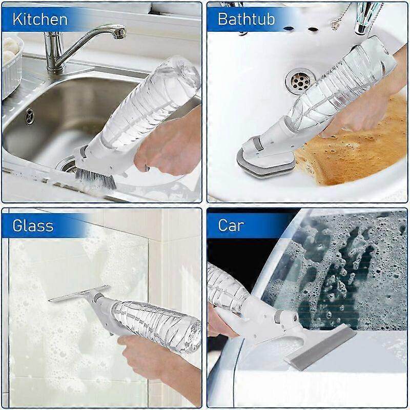 3-in-1 Floor & Glass Squeegee Brush, Bathroom Shower Cleaner with Heads - Image 4