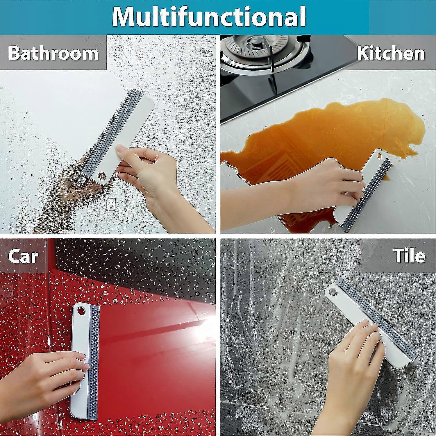 2x Window & Shower Squeegees, Silicone Glass Wiper Set for Mirrors - Image 3