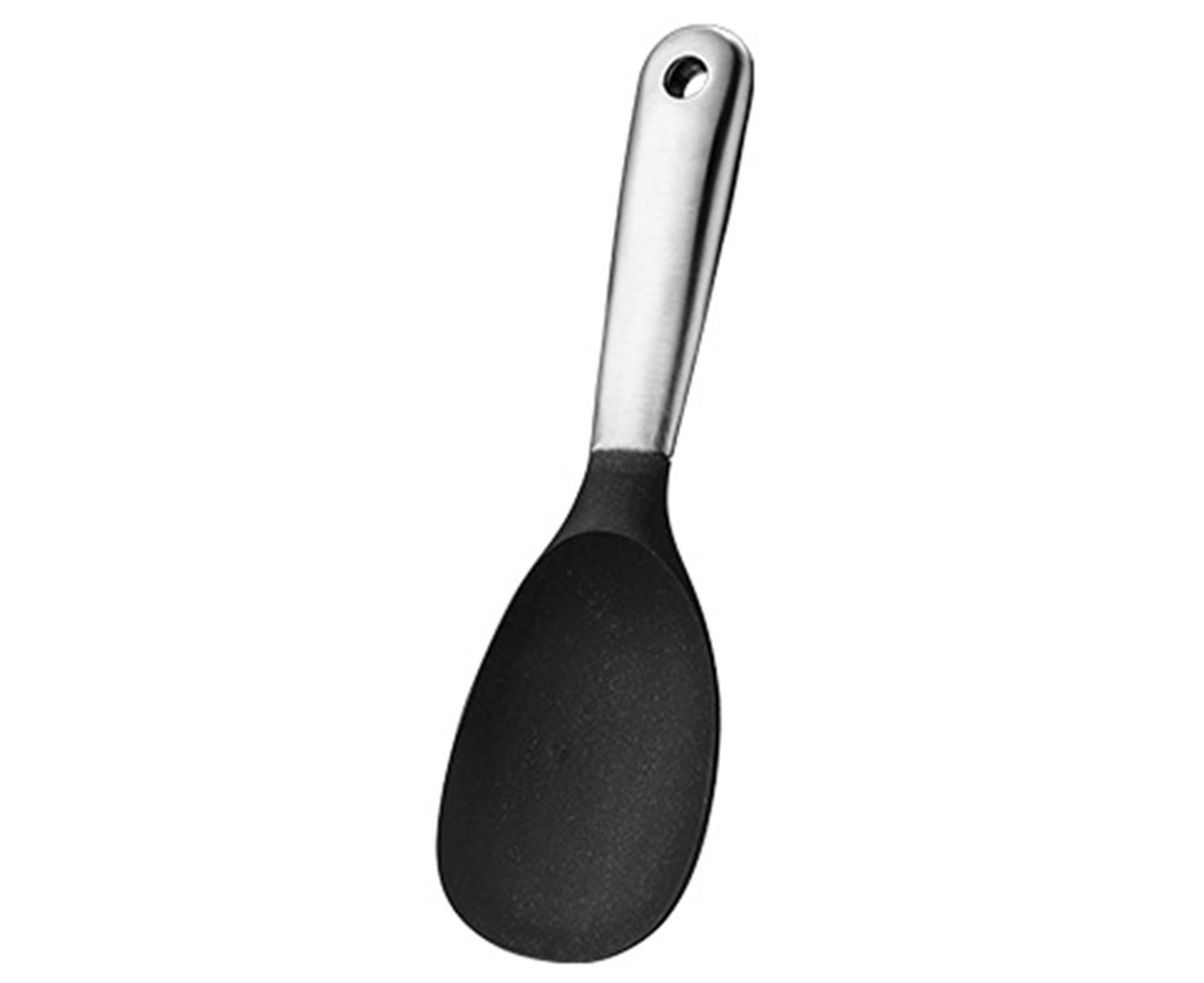 Rice Spoon Portable Stainless Steel Anti-slip Scoop-Home-Black - Image 1