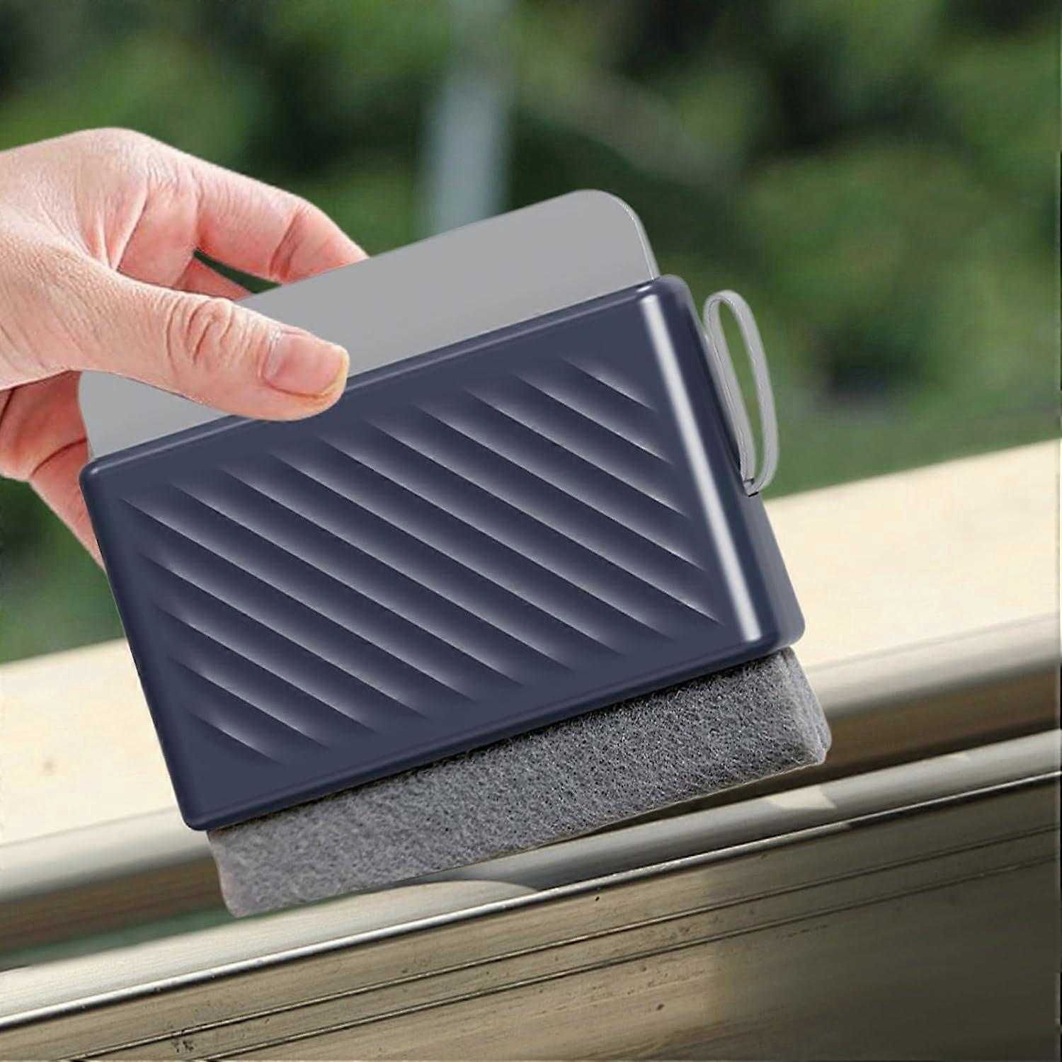 Multifunctional Window & Shower Squeegee with Grout Brush, Blue - Image 2