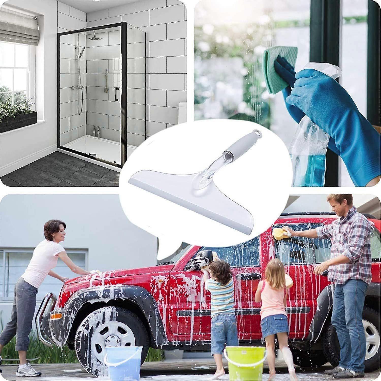 Shower Door Squeegee, Silicone Window Cleaner, Plastic Car Windshield Wiper - Image 3