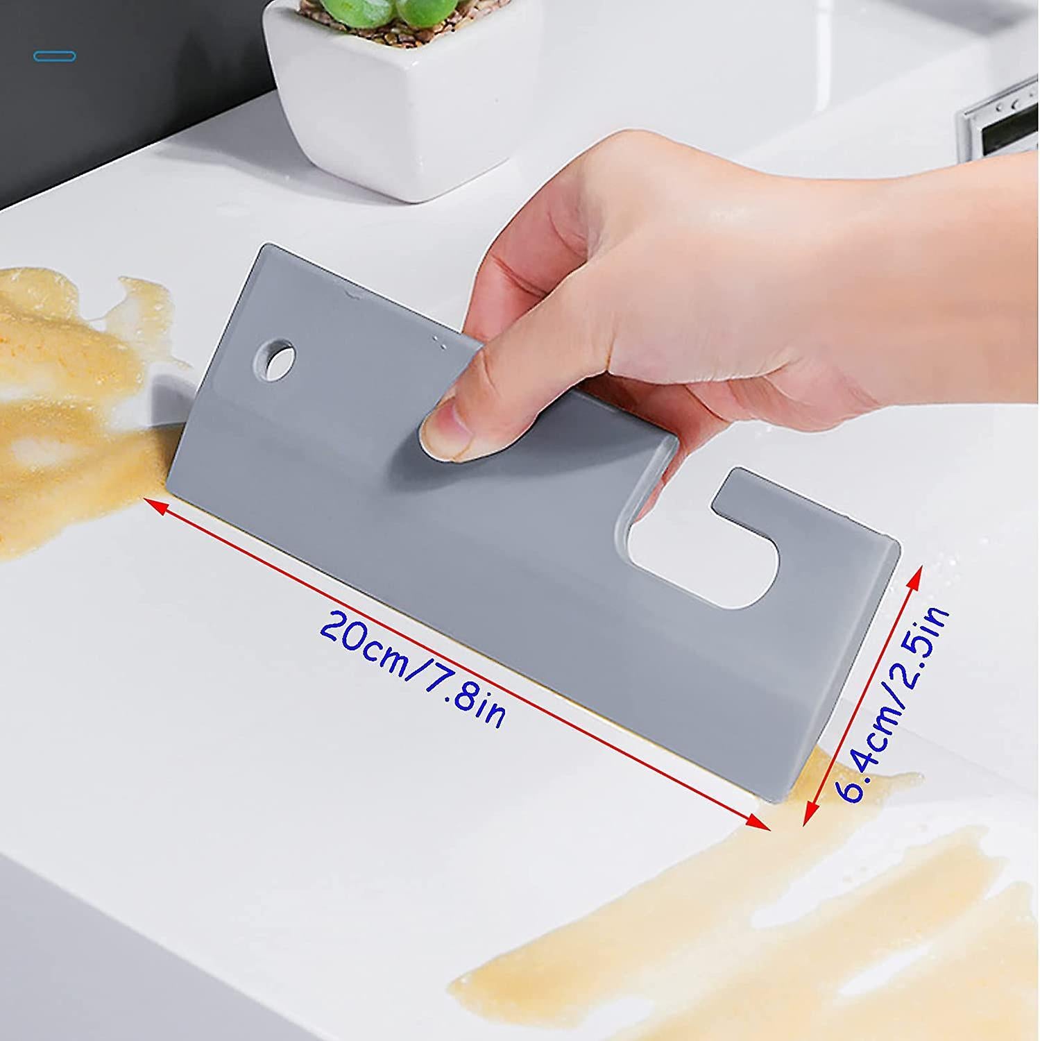 Gray Shower Squeegee with Suction Cup, Glass & Bathroom Cleaner - Image 2