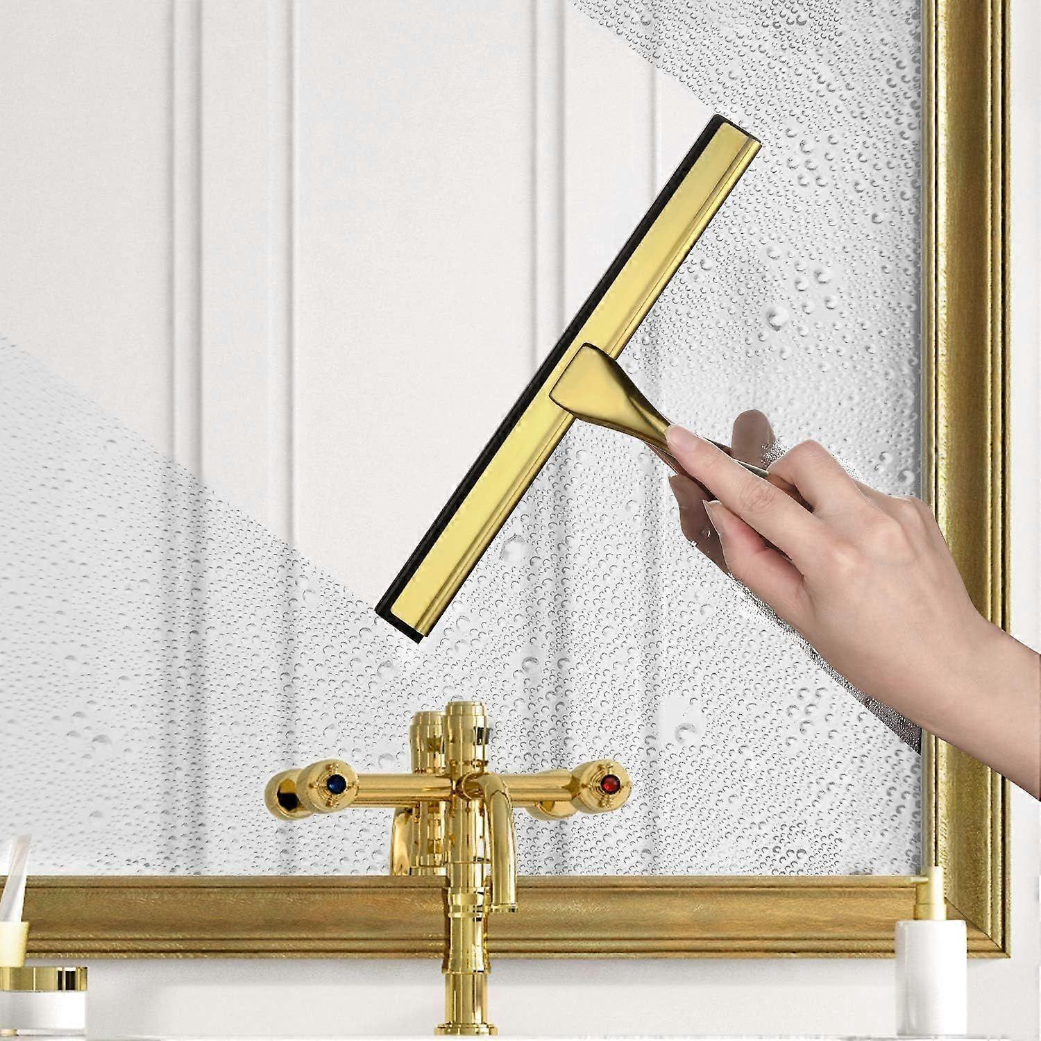 Stainless Steel & Silicone Shower Squeegee with Holder for Windows/Glass - Image 5