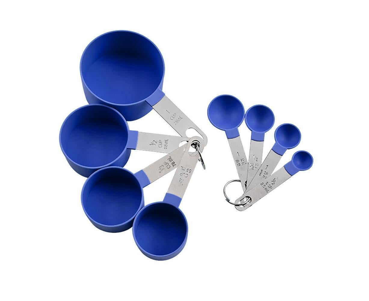 8Pcs/Set Stainless Steel Handle Measuring Spoons Baking Cooking Scale Scoop-Green - Image 7