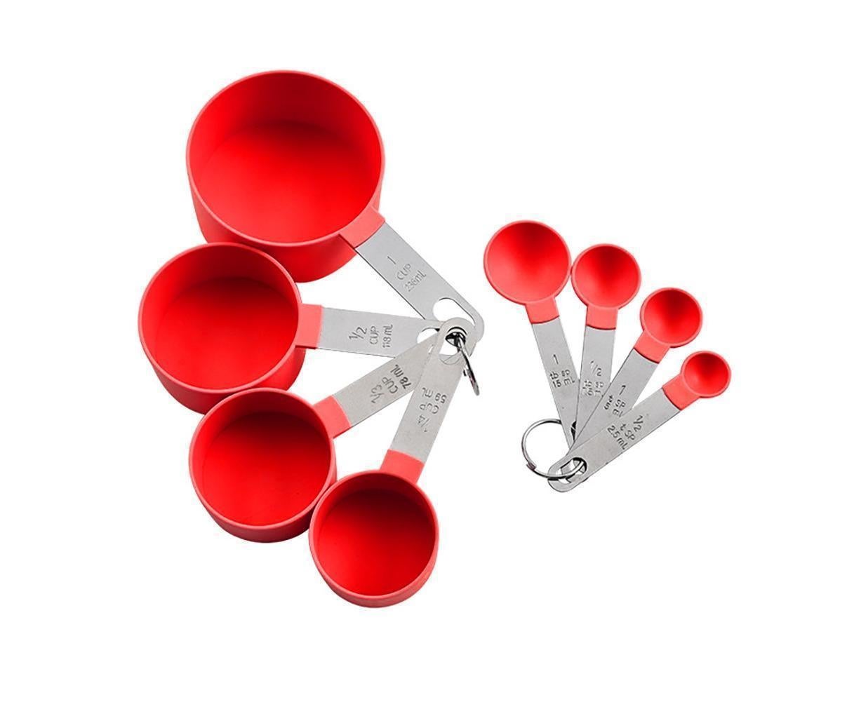 8Pcs/Set Stainless Steel Handle Measuring Spoons Baking Cooking Scale Scoop-Green - Image 8
