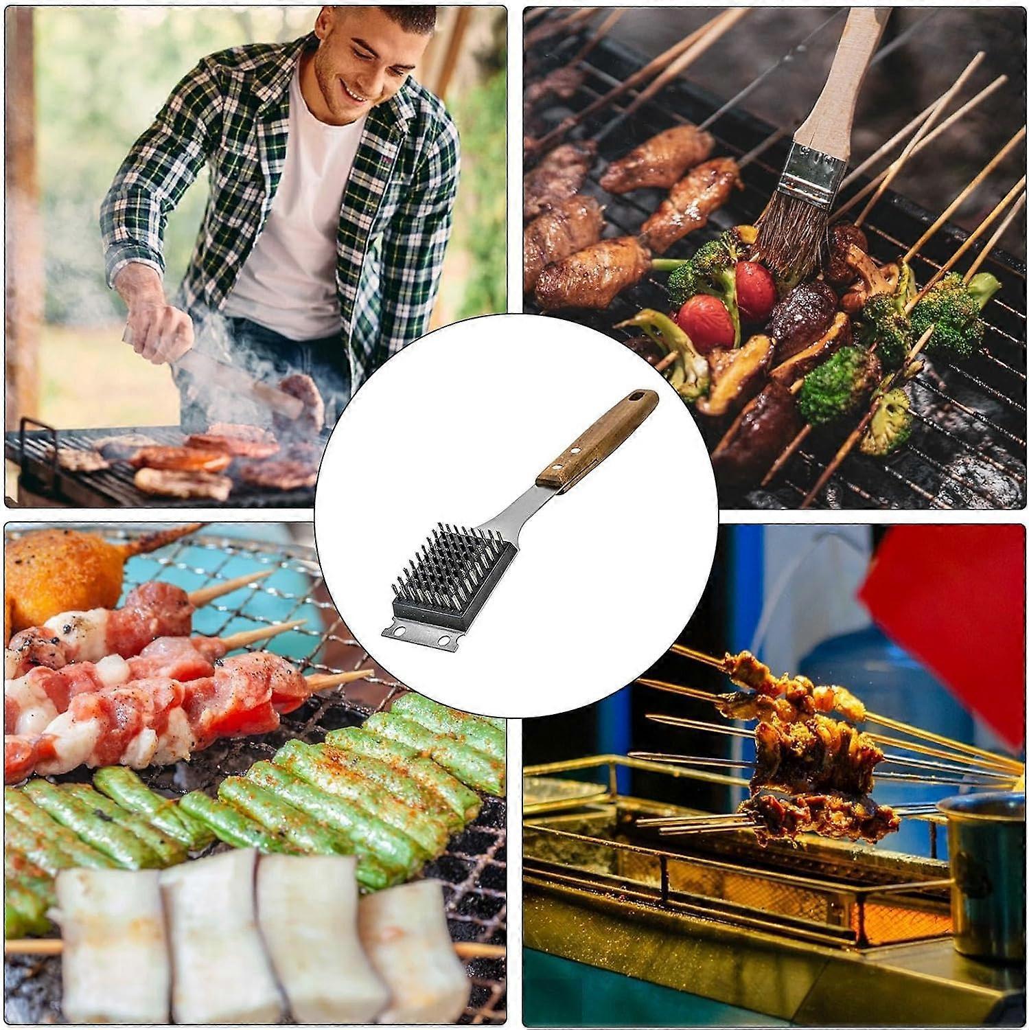 Triple Grill Cleaning Brush with Scraper, BBQ Tool - Image 5