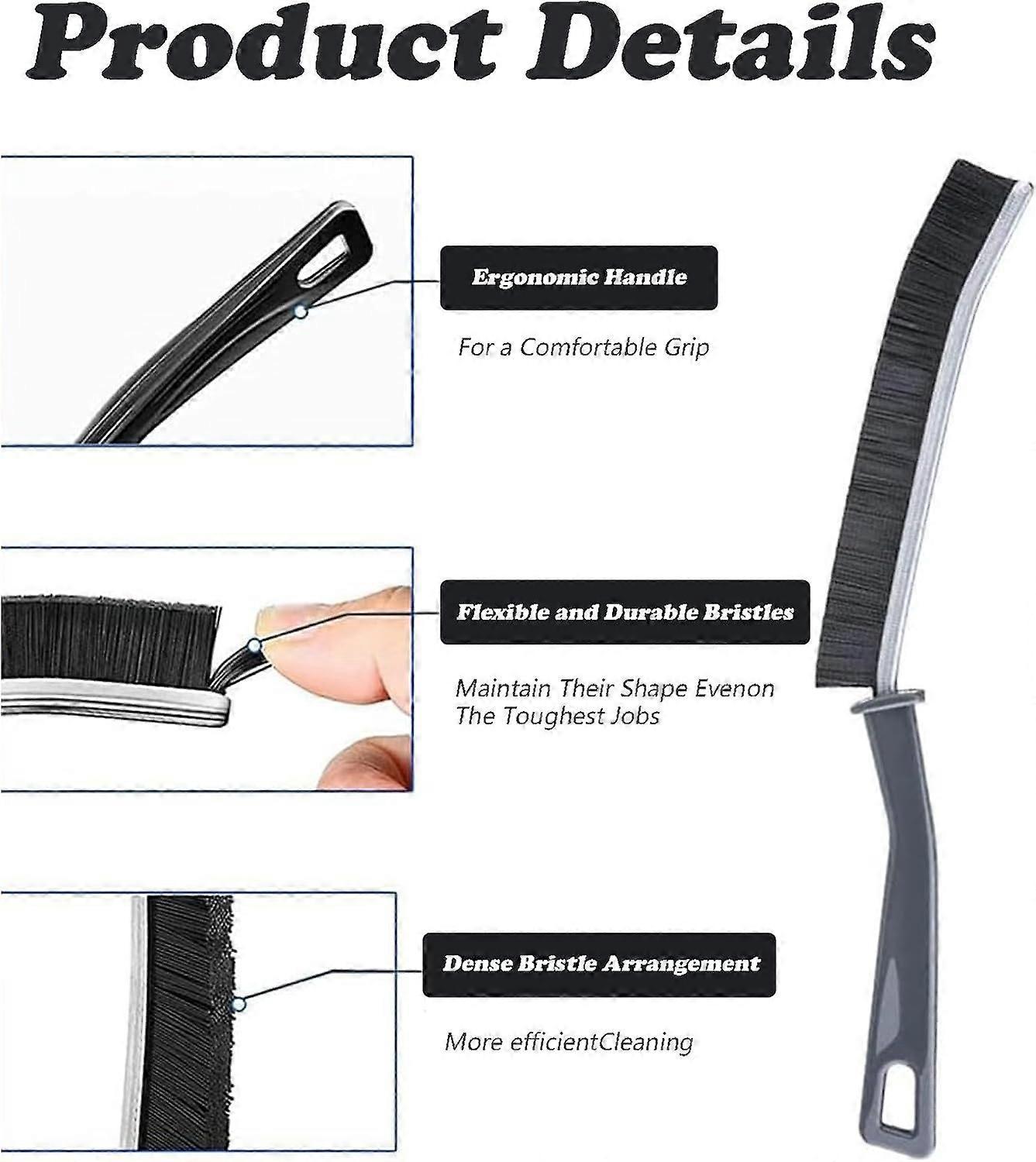 2pcs Crevice Cleaning Brushes for Window & Bathroom Grooves - Image 3