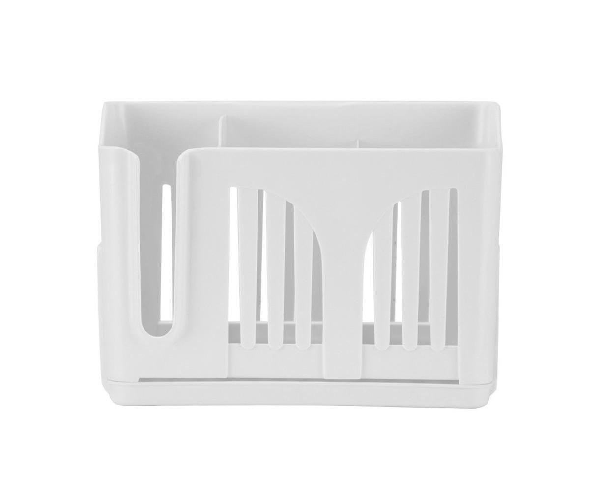Home Chopsticks Cage Wall-mounted Drain Storage Rack Fork Knife Spoon Holder-Beige - Image 1