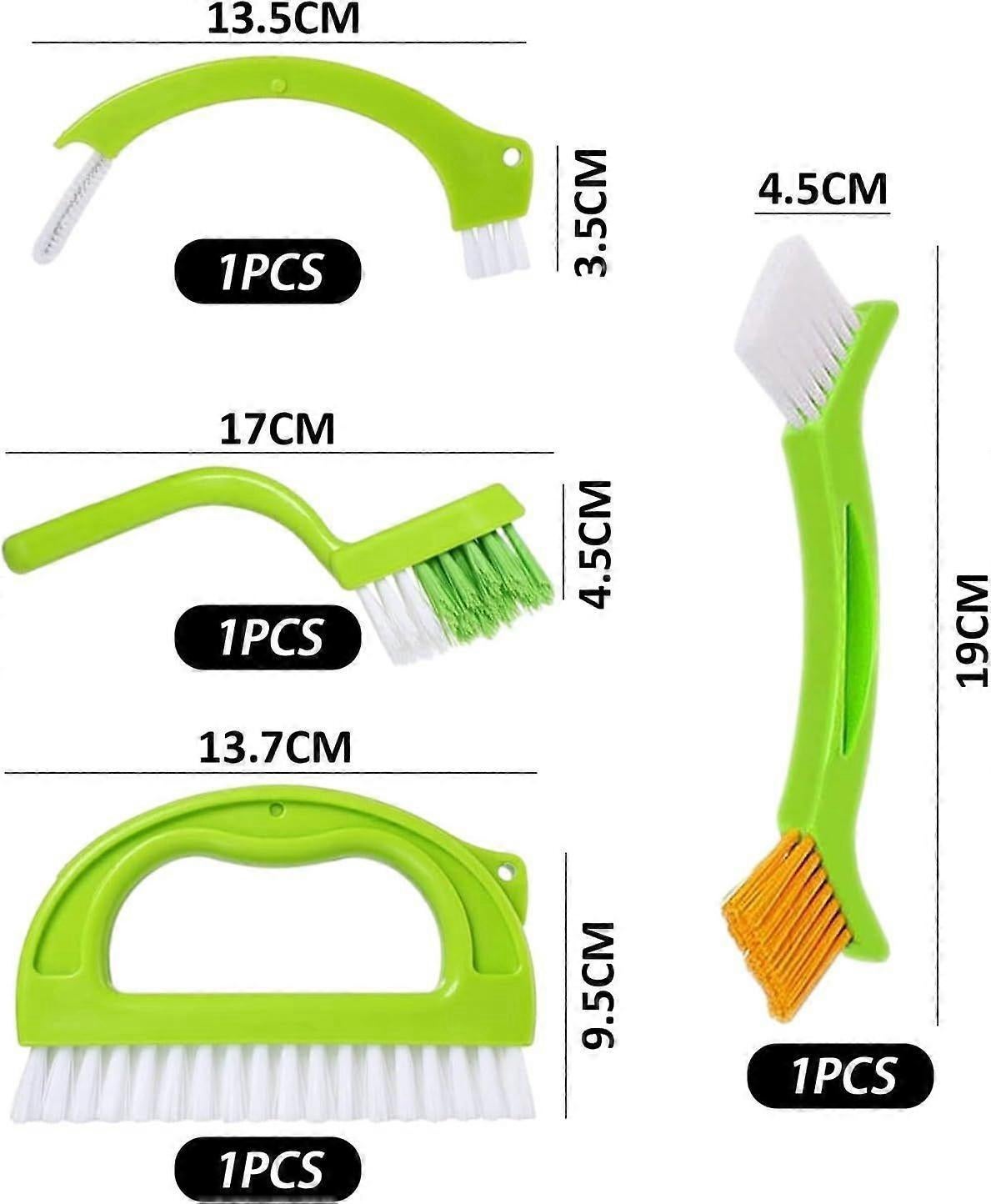 4pcs Household Cleaning Brush Set for Bathroom & Window Groove - Image 2