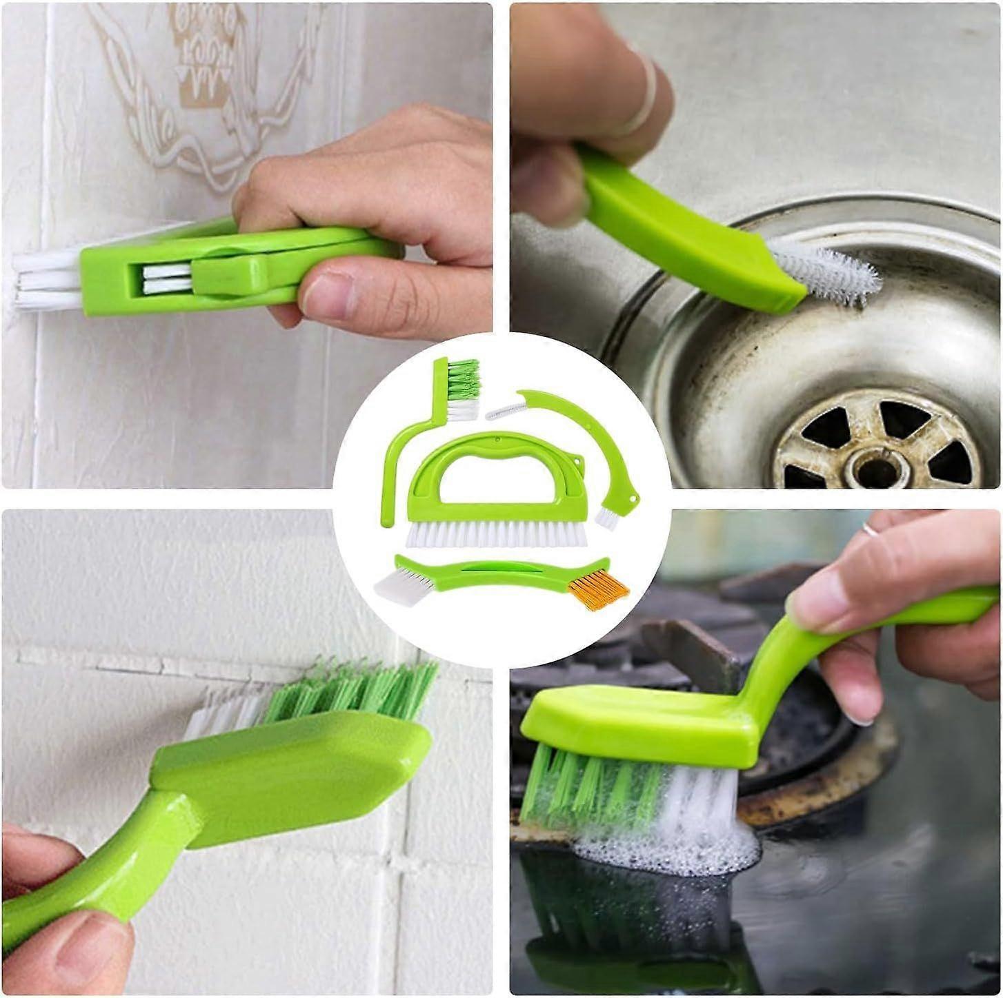 4pcs Household Cleaning Brush Set for Bathroom & Window Groove - Image 4