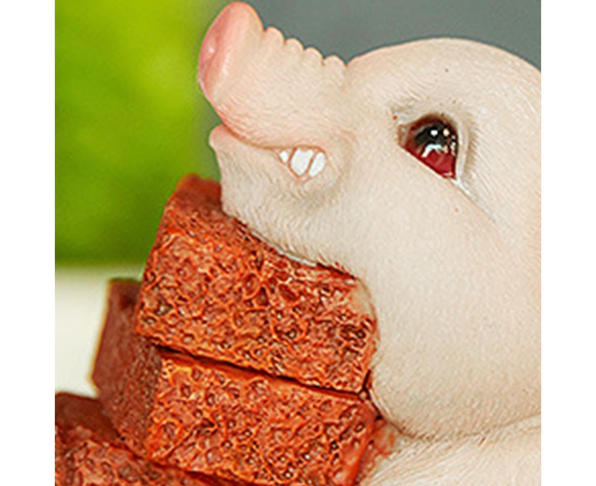Lovely Moving Brick Reading Book Pig Ornament Home Desktop Decor Resin Craft-5# - Image 7