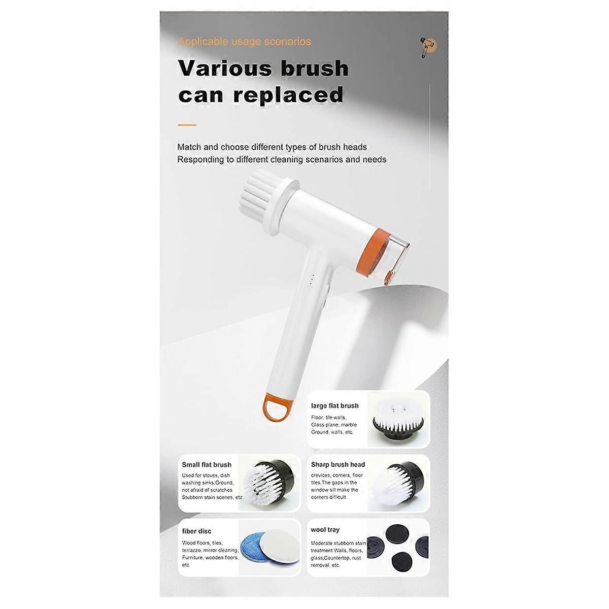 Cordless Multifunctional Cleaning Brush Scrubber for Home & Shower - Image 3