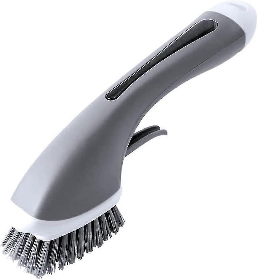 Household Liquid Cleaning Brush, Gray Handle - Image 1