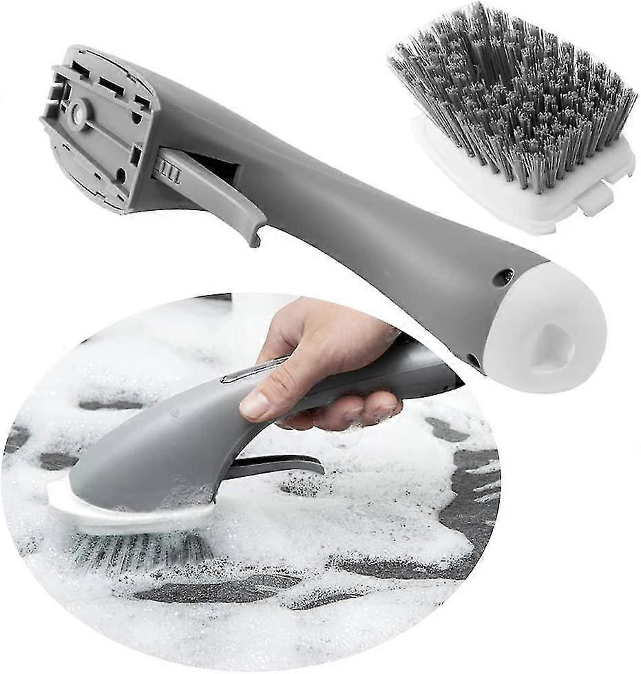 Household Liquid Cleaning Brush, Gray Handle - Image 2