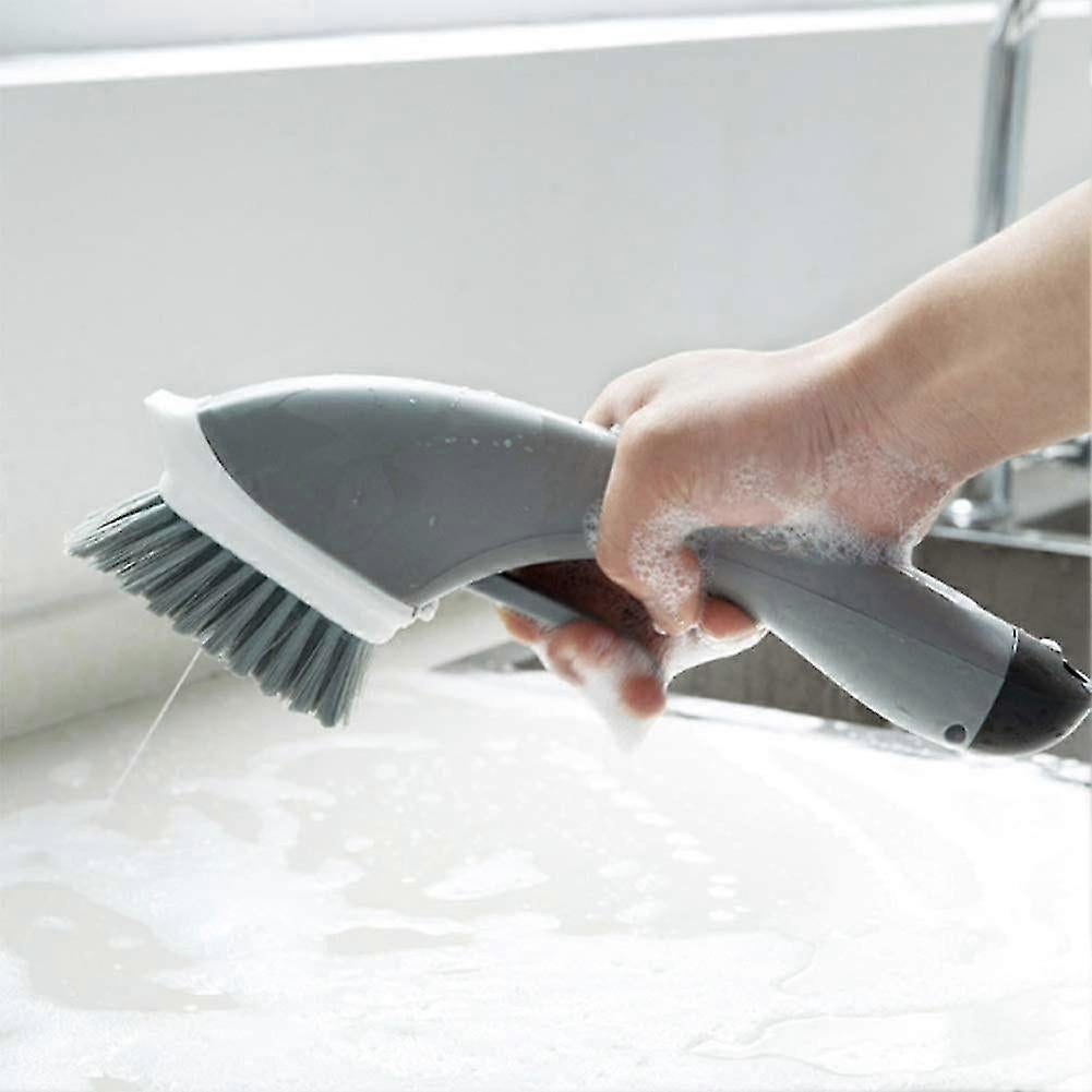 Household Liquid Cleaning Brush, Gray Handle - Image 4