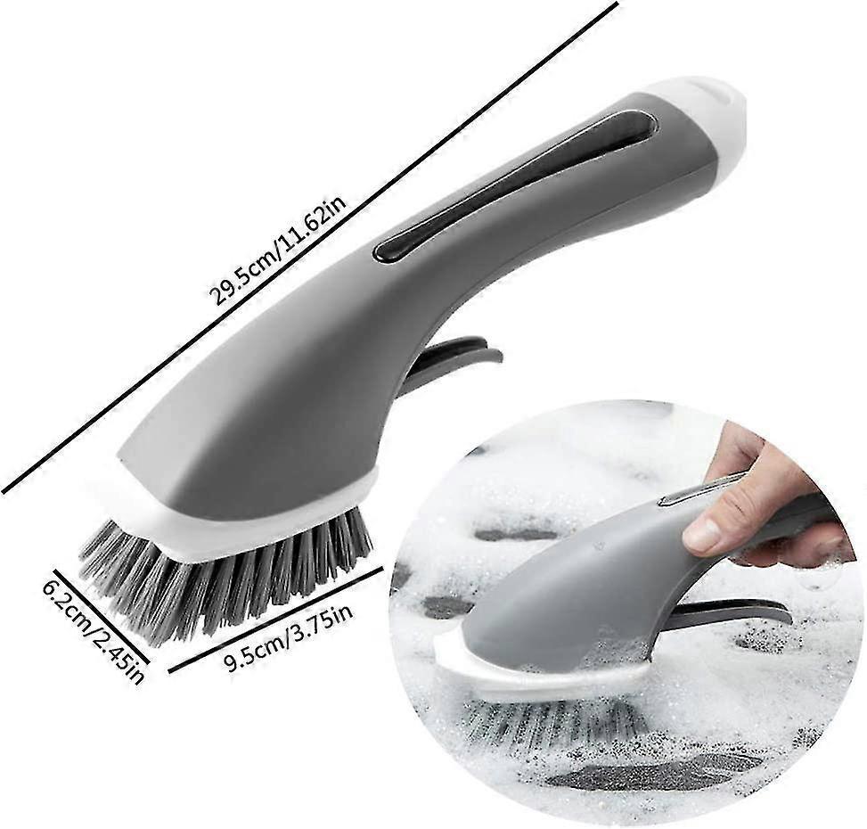Household Liquid Cleaning Brush, Gray Handle - Image 5