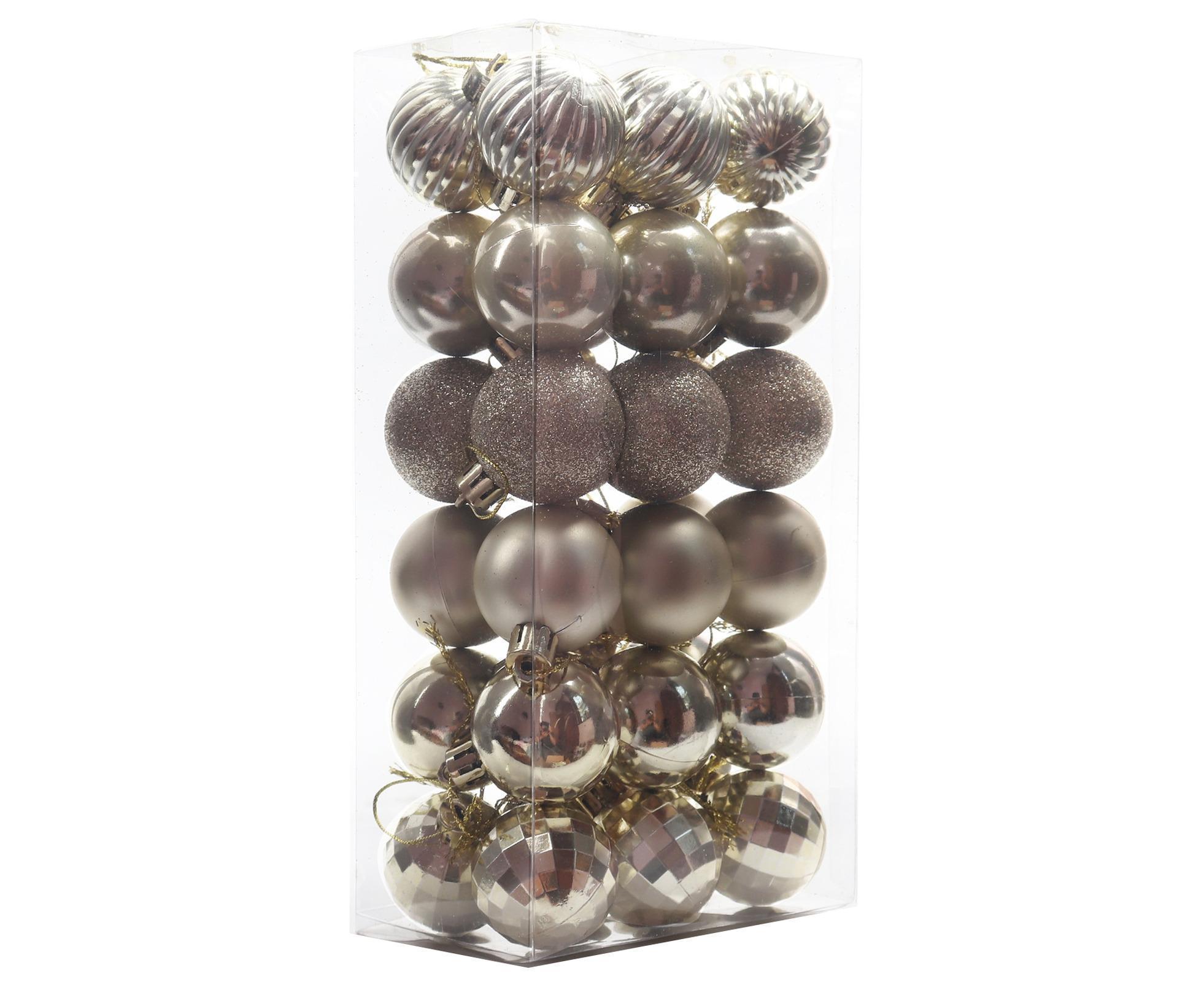 36Pcs Xmas Ornament Baubles for Party-Champaign Gold 4cm - Image 1