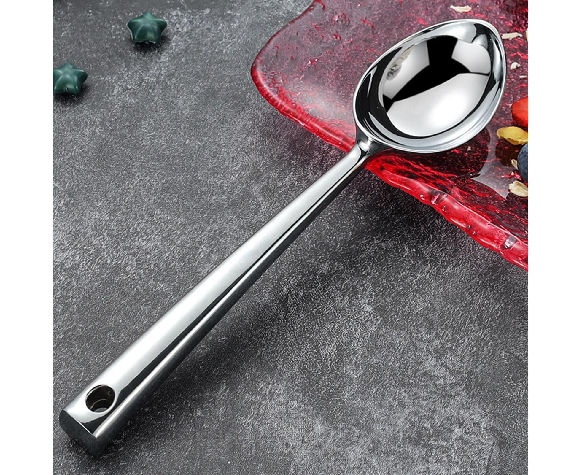 Ice Cream Scoop Anti-slid Stainless Steel Ice Cream Spoon-Home-Silver - Image 4