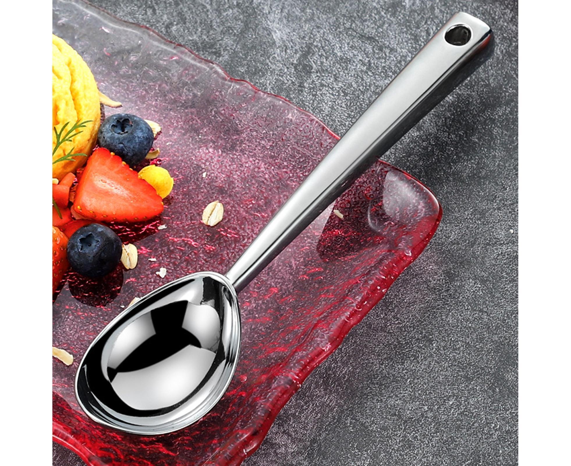 Ice Cream Scoop Anti-slid Stainless Steel Ice Cream Spoon-Home-Silver - Image 5