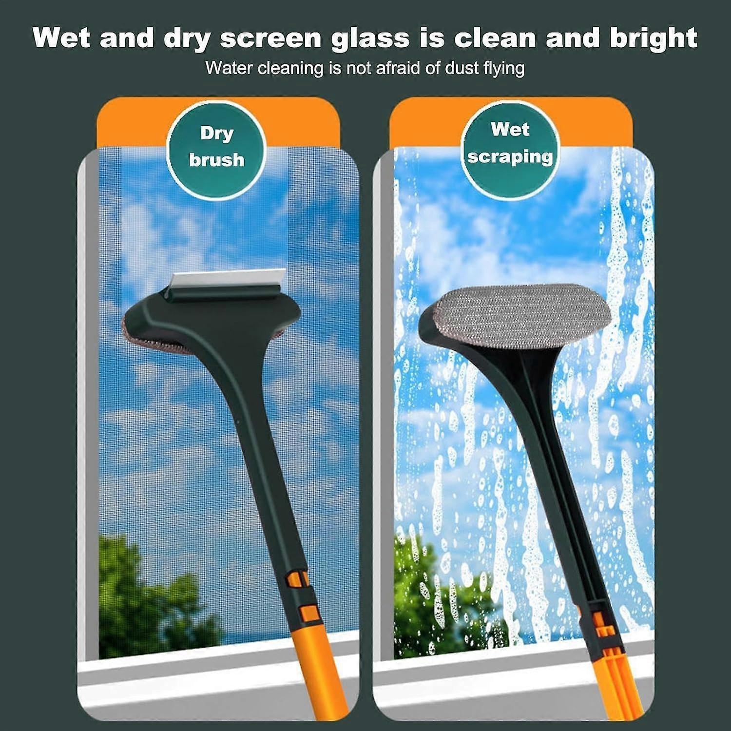 2-in-1 Window Screen Cleaning Brush, Mesh & Glass Scrubber - Image 3