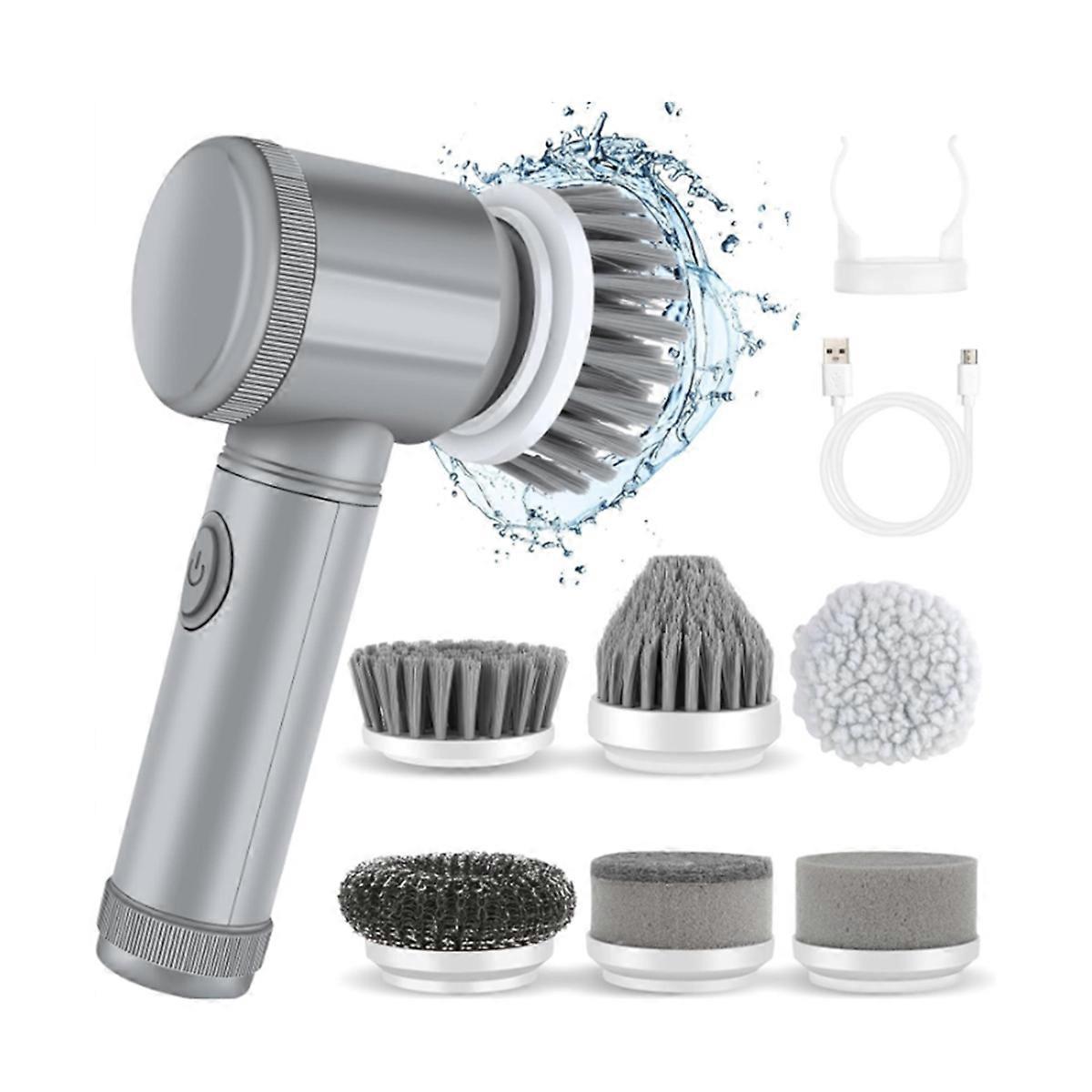 Electric Cleaning Brush with 6 Attachments, Rechargeable Scrubber - Image 1